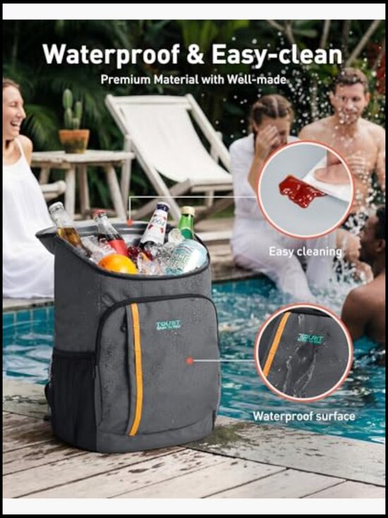 Insulated Cooler Backpack Leakproof Large Capacity 30 Can Sports Fan main image 4
